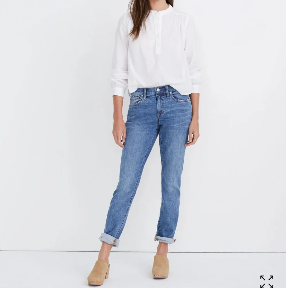Madewell Slim Boyjean Size 30 Medium Wash Lighly Distressed - Picture 1 of 15